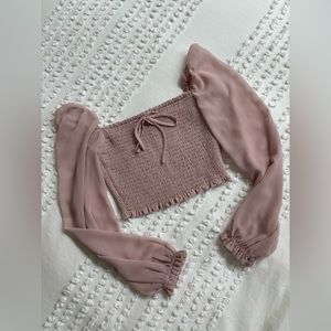 Aritzia - Wilfred Cropped Saga Blouse - Size XS
